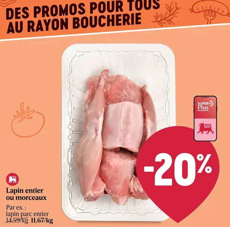 Offre: Lapin entier ou morceaux