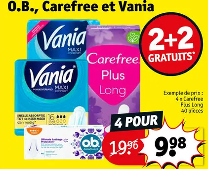 Offre: O.B., Carefree et Vania