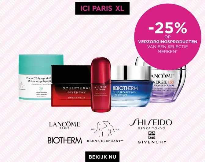 Aanbieding: -25% op verzorgingsproducten van een selectie