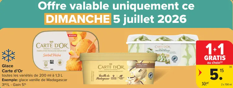 Offre: Glace Carte d'Or