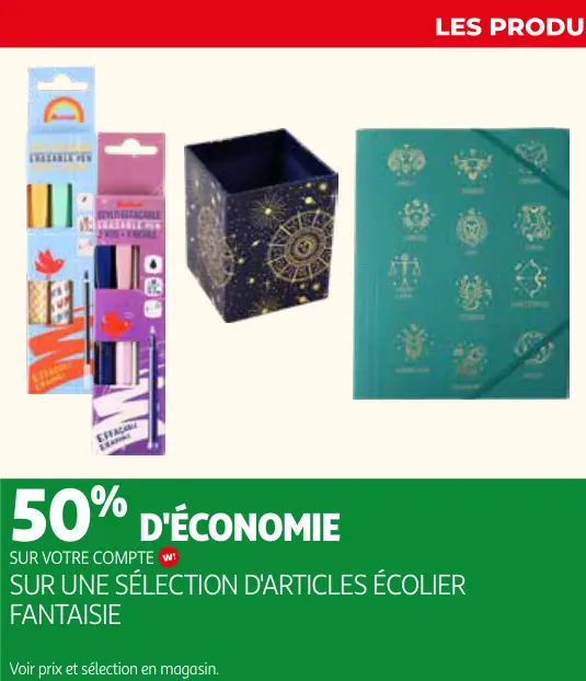 Promotie: Sur une sélection d'articles écolier fantasie