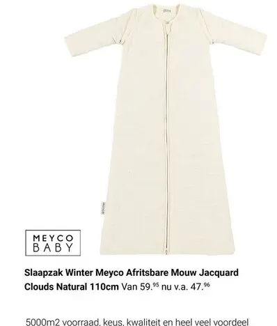 Aanbieding: Slaapzak Winter Meyco Afritsbare Mouw Jacquard