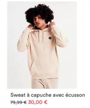 Offre: Sweat à capuche avec écusson