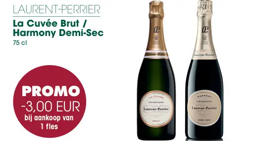 Promotie: Laurent-Perrier La Cuvée Brut / Harmony Demi-Sec