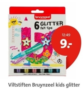 Aanbieding: Viltstiften Bruynzeel kids glitter