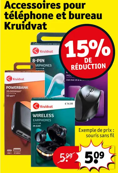 Offre: Accessoires pour téléphone et bureau Kruidvat