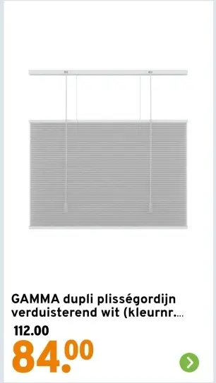 Aanbieding: dupli plisségordijn verduisterend wit