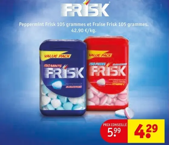 Offre: Peppermint Frisk et Fraise Frisk