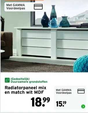 Aanbieding: Radiatorpaneel mix en match wit MDF