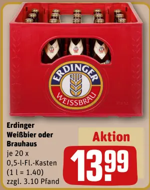 Aanbieding: Erdinger Weißbier oder Brauhaus