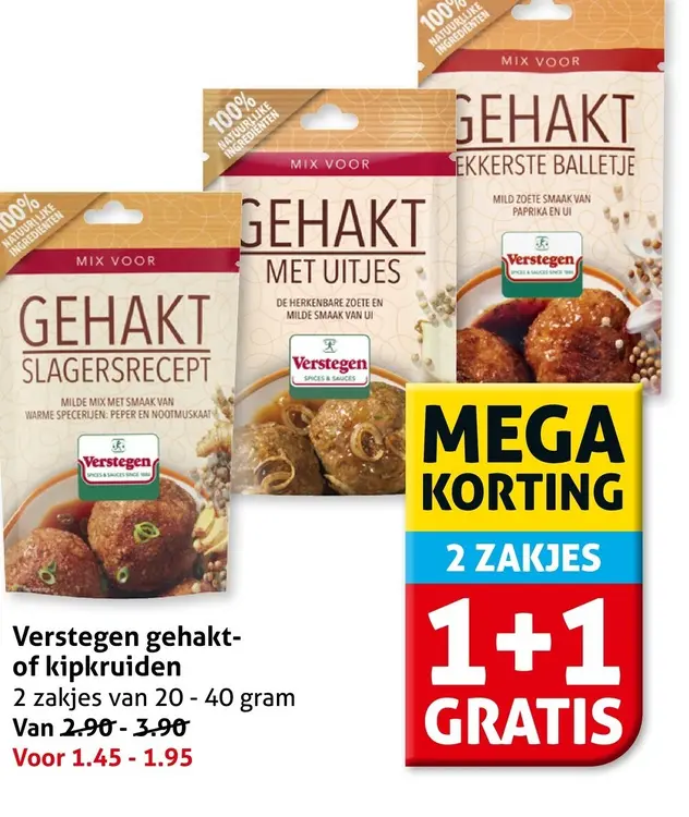 Aanbieding: Verstegen gehakt- of kipkruiden