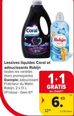 Offre: Lessives liquides et adoucissants