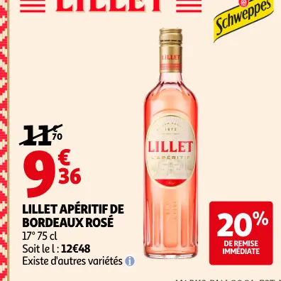 Offre: Lillet apéritif de bordeaux rosé