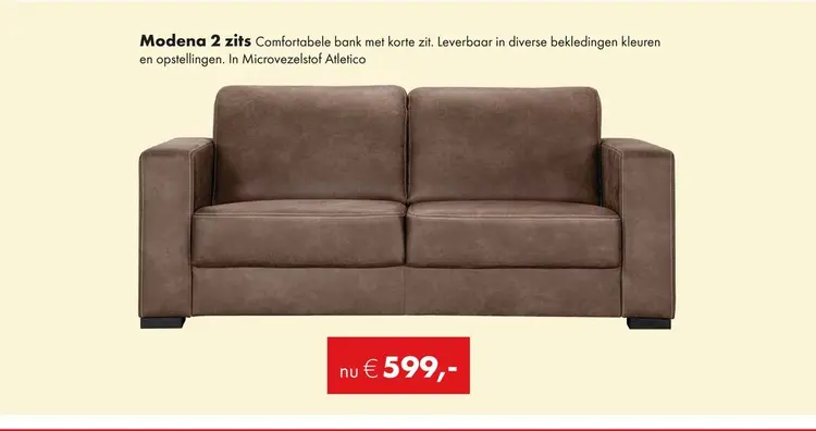 Aanbieding: Modena 2-zits bruin