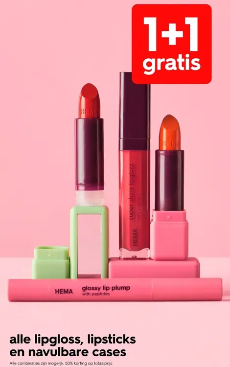 Aanbieding: Alle lipgloss, lipsticks en navulbare cases