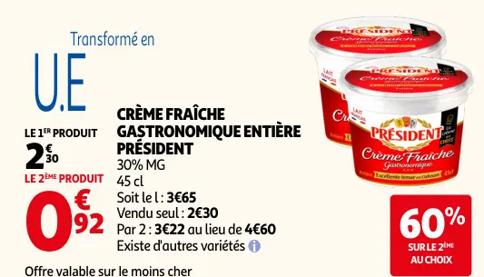 Promotie: Crème fraîche gastronomique entière