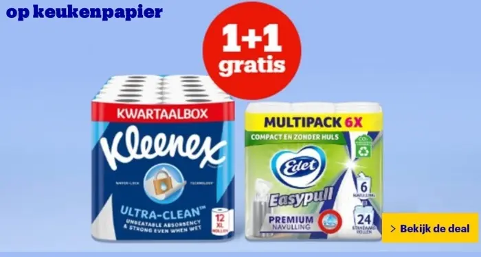 Aanbieding: Kleenex Ultra-Clean & Edet Easypull