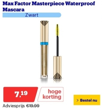 Aanbieding: Max Factor Masterpiece Waterproof Mascara - Zwart