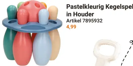 Aanbieding: Pastelkleurig Kegelspel in Houder