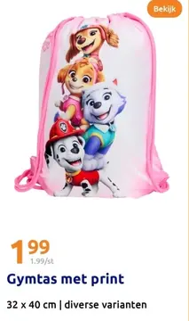 Aanbieding: Gymtas met print