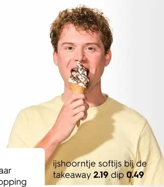 Aanbieding: IJshoorntje softijs takeaway