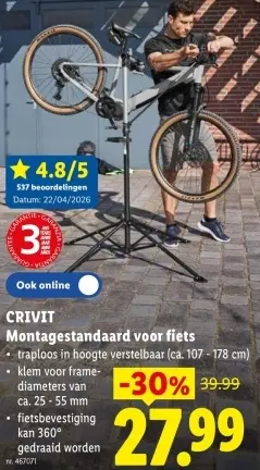 Promotie: Montagestandaard voor fiets
