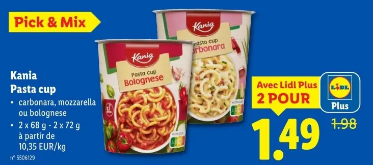 Offre: Kania Pasta cup