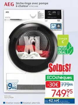 Offre: Sèche-linge avec pompe à chaleur