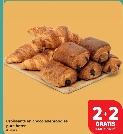 Promotie: Croissants en chocoladebroodjes pure boter