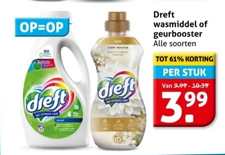 Aanbieding: Dreft wasmiddel of geurbooster