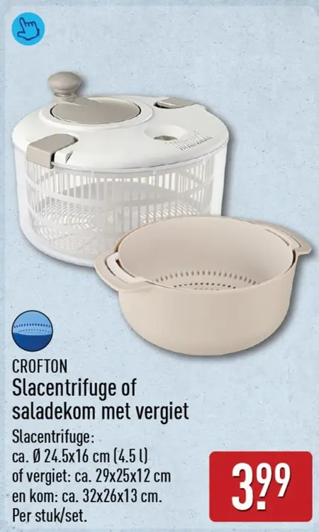 Aanbieding: Slacentrifuge of saladekom met vergiet