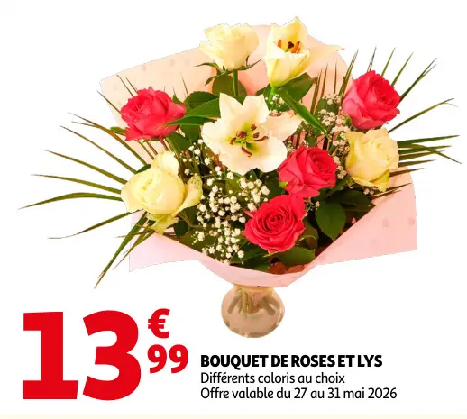 Promotie: Bouquet de roses et lys