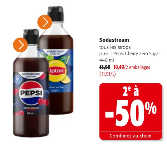 Offre: Sodastream tous les sirops