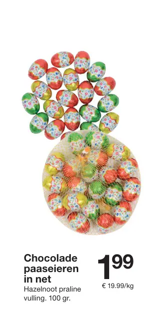 Aanbieding: Chocolade paaseieren in net