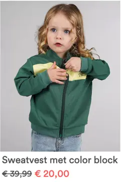 Aanbieding: Sweatvest met color block