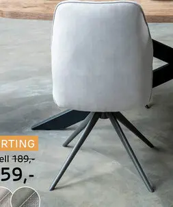 Aanbieding: Bell, Eetkamerstoel - Graphiet Frame - Draaibaar - Pocket - Combi Calabria / Vada - Kiezel