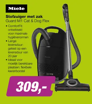 Aanbieding: Miele Guard M1 Cat & Dog Flex Stofzuiger met Zak - Obsidiaanzwart