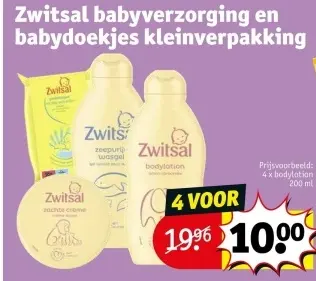 Aanbieding: Zwitsal babyverzorging en babydoekjes kleinverpakking