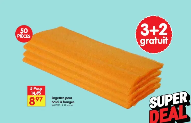 Offre: lingettes pour balai à franges