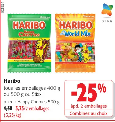 Offre: Haribo Happy Cherries / World Mix