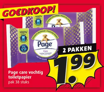 Aanbieding: Page care vochtig toiletpapier