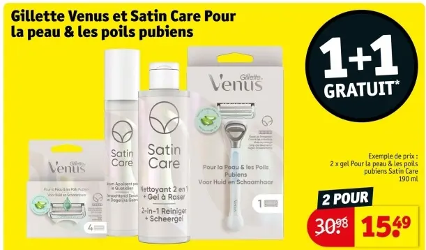 Offre: Gillette Venus et Satin Care Pour la peau & les poils pubiens