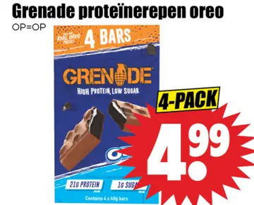 Aanbieding: Grenade proteïnerepen oreo