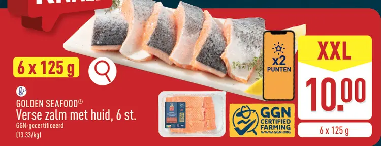 Promotie: Verse zalm met huid
