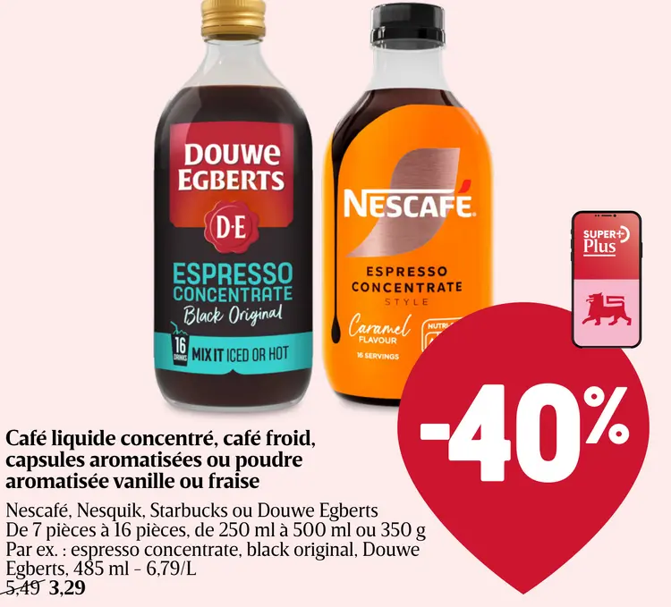 Offre: Café liquide concentré, café froid, capsules 