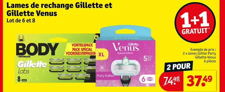 Offre: Lames de rechange Gillette et Gillette Venus