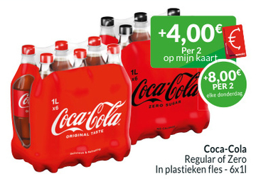 Aanbieding: Coca - Cola Regular of Zero