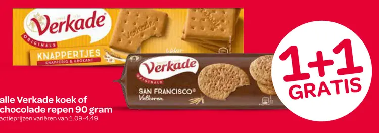 Aanbieding: Verkade koek of chocolade repen