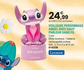 Offre: VEILLEUSE PERSONNAGE ANGEL AVEC HAUT PARLEUR 