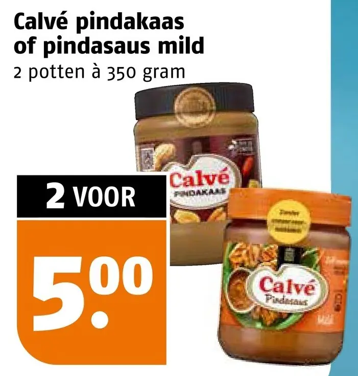 Aanbieding: Calvé pindakaas of pindasaus mild